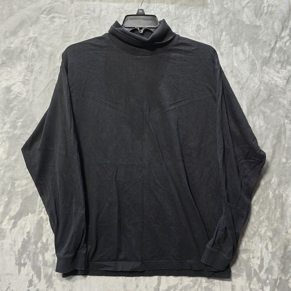 Naturalife Mens Black XL Long Sleeve Turtleneck Sweater 100% Cotton Classic